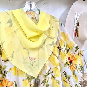 Beautiful prairie boho semi sheer scarf floral detailing prairie vibe